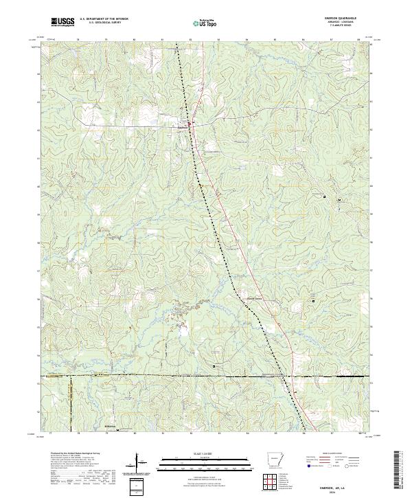 Emerson, AR-LA — USGS 7.5-minute topo (2024)