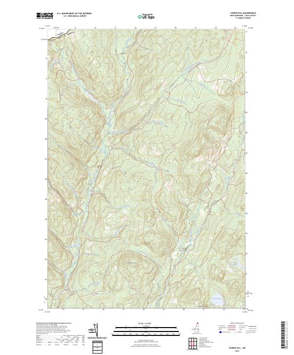 Cowen Hill, NH — USGS 7.5-minute topo (2024)