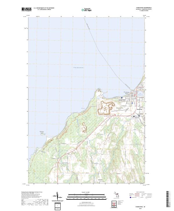 Charlevoix, MI — USGS 7.5-minute topo (2023)