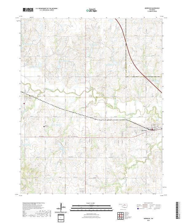 Morrison, OK — USGS 7.5-minute topo (2022)