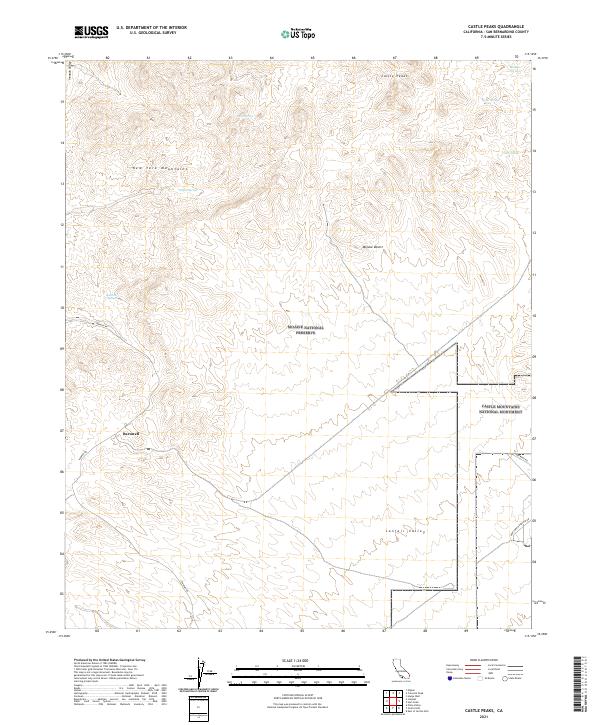 Castle Peaks, CA — USGS 7.5-minute topo (2021)