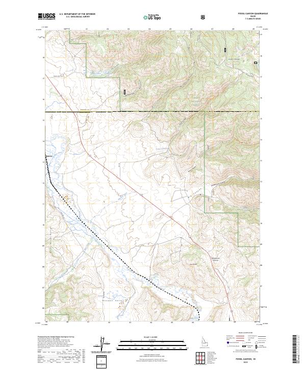 Fossil Canyon, ID — USGS 7.5-minute topo (2023)