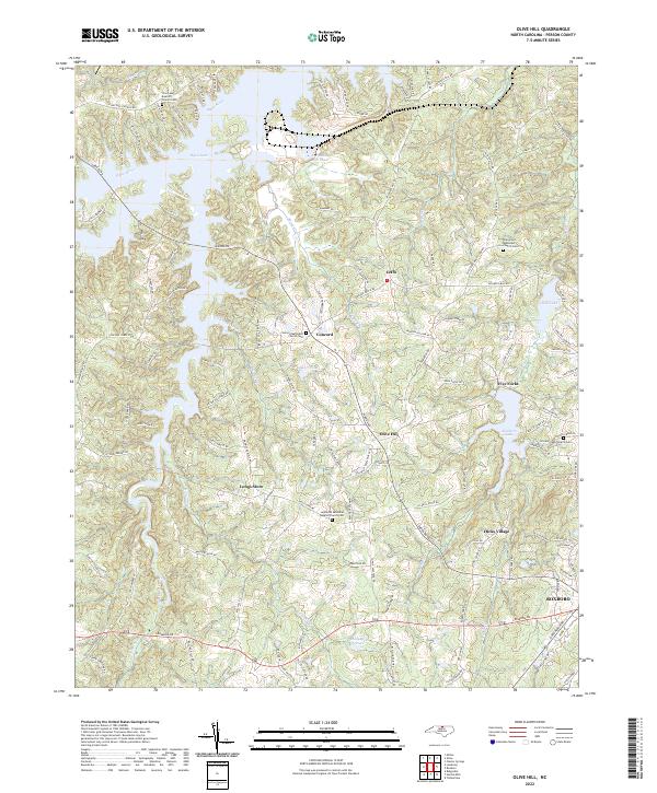 Olive Hill, NC — USGS 7.5-minute topo (2022)