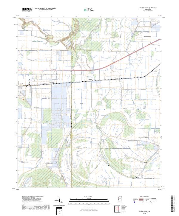 Colony Town, MS — USGS 7.5-minute topo (2024)