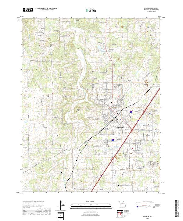 Lebanon, MO — USGS 7.5-minute topo (2021)