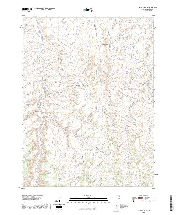 Agency Draw NW, UT — USGS 7.5-minute topo (2023)