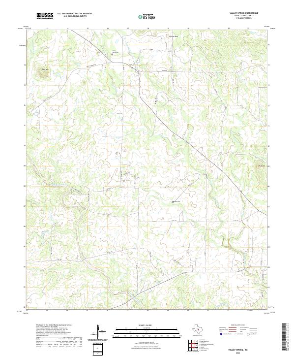 Valley Spring, TX — USGS 7.5-minute topo (2022)