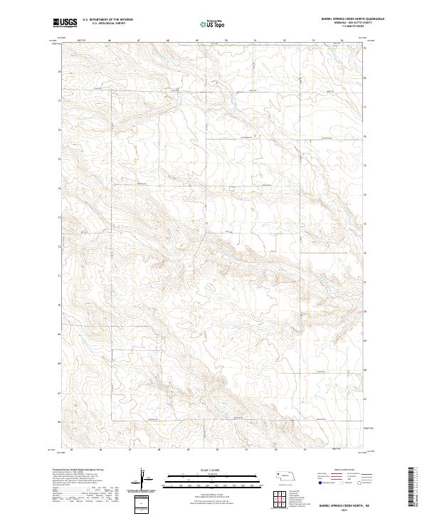 Barrel Springs Creek North, NE — USGS 7.5-minute topo (2021)