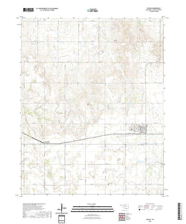 Helena, OK — USGS 7.5-minute topo (2022)