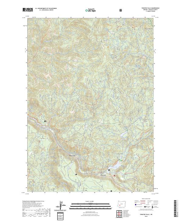 Toketee Falls, OR — USGS 7.5-minute topo (2024)