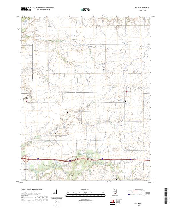 Hoyleton, IL — USGS 7.5-minute topo (2024)