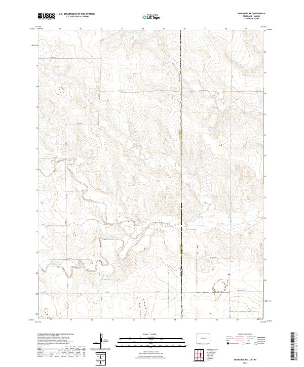 Arapahoe NE, CO-KS — USGS 7.5-minute topo (2022)
