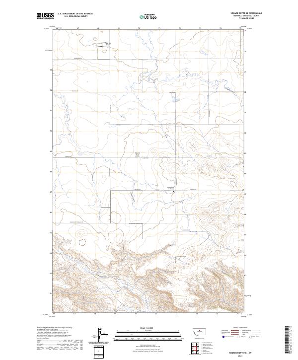 Square Butte SE, MT — USGS 7.5-minute topo (2024)