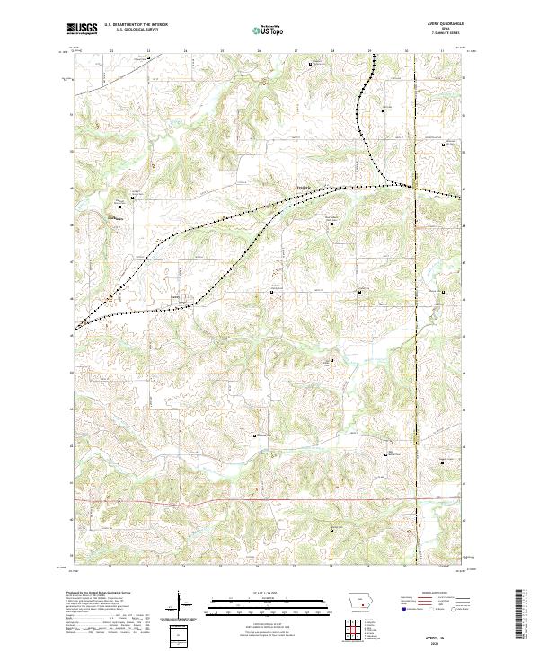 Avery, IA — USGS 7.5-minute topo (2022)