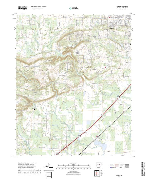 Garner, AR — USGS 7.5-minute topo (2024)