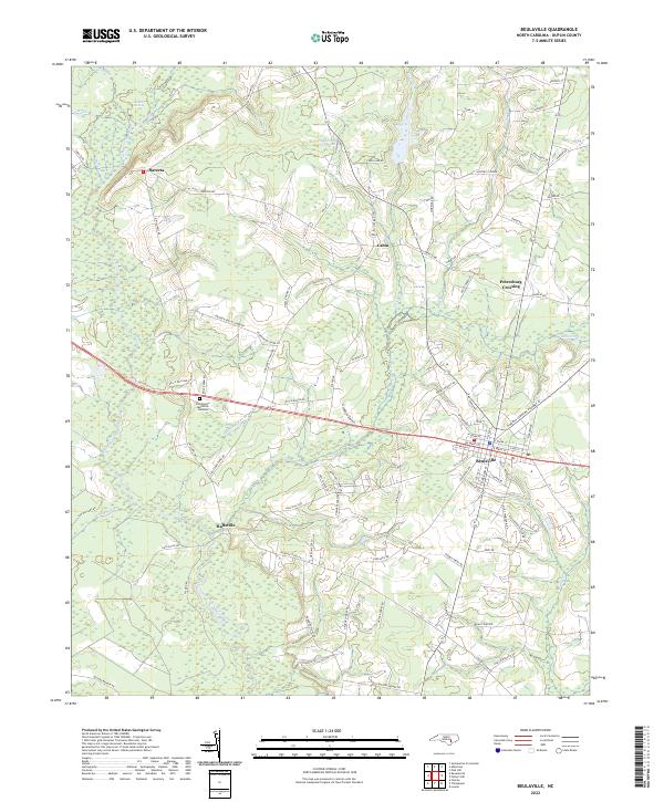 Beulaville, NC — USGS 7.5-minute topo (2022)