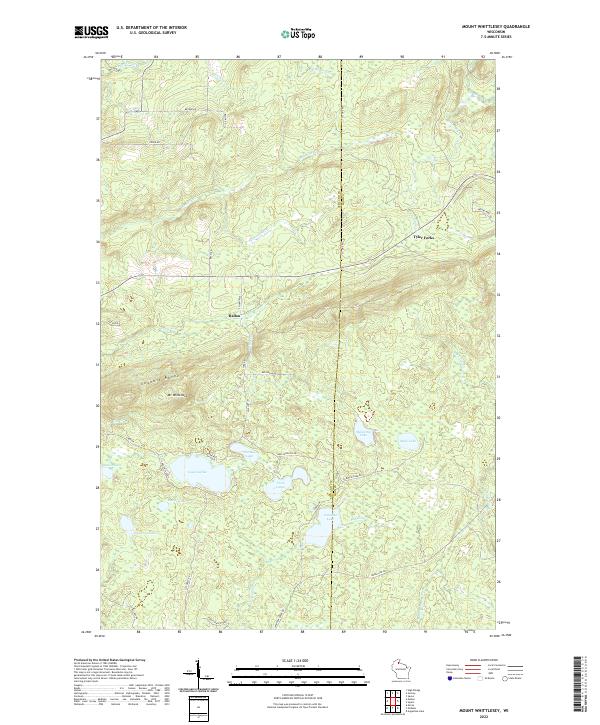 Mount Whittlesey, WI — USGS 7.5-minute topo (2022)