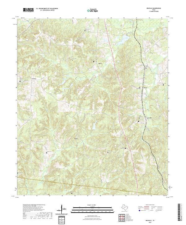 Neuville, TX — USGS 7.5-minute topo (2022)
