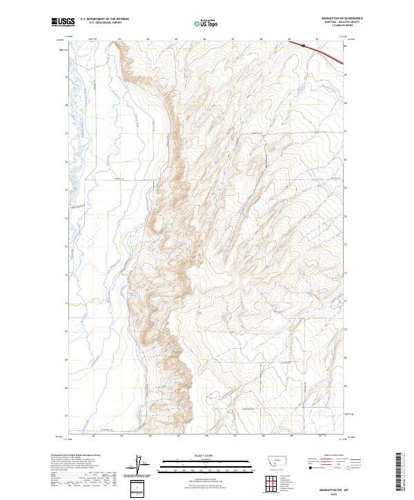 Manhattan SW, MT — USGS 7.5-minute topo (2024)