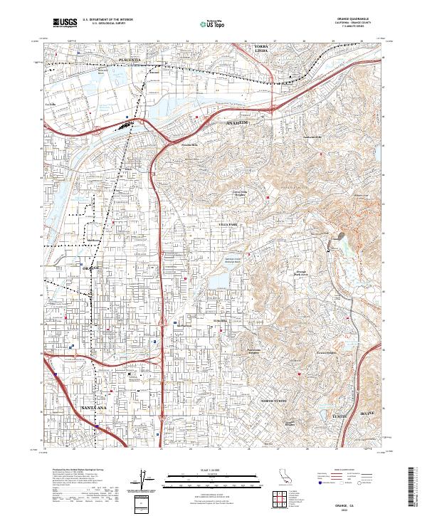 Orange, CA — USGS 7.5-minute topo (2022)