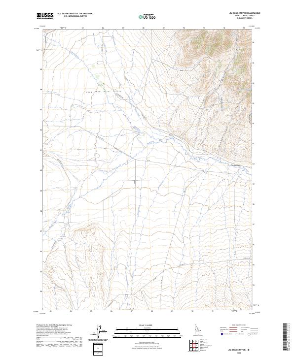 Jim Sage Canyon, ID — USGS 7.5-minute topo (2023)