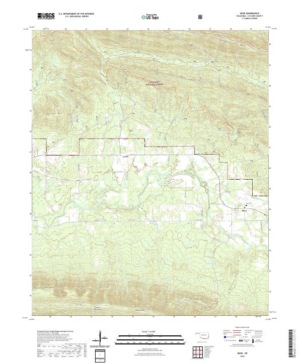 Muse, OK — USGS 7.5-minute topo (2022)