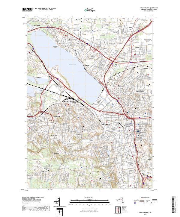 Syracuse West, NY — USGS 7.5-minute topo (2023)
