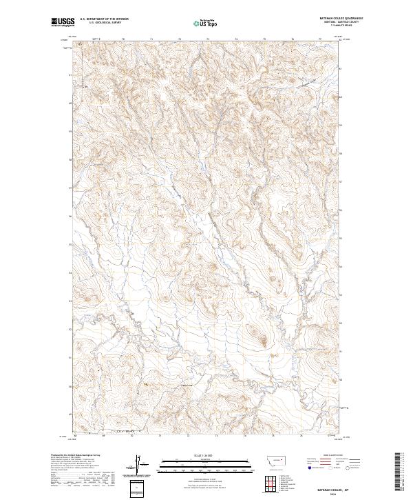 Bateman Coulee, MT — USGS 7.5-minute topo (2024)