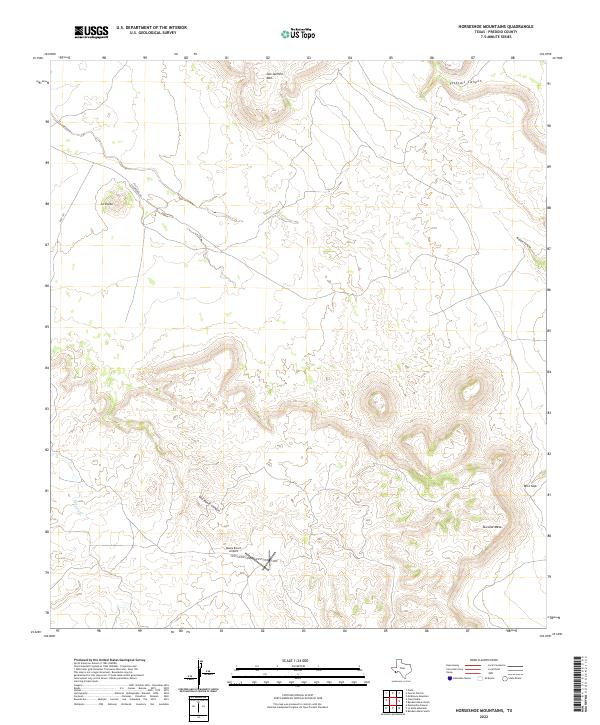 Horseshoe Mountains, TX — USGS 7.5-minute topo (2022)
