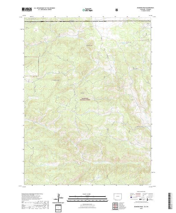 Diamond Peak, CO-WY — USGS 7.5-minute topo (2022)