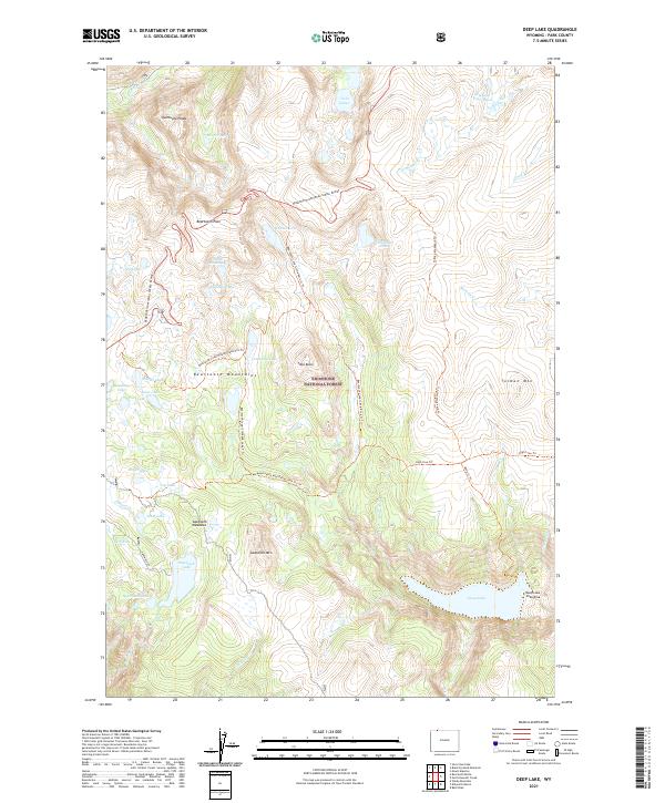 Deep Lake, WY — USGS 7.5-minute topo (2021)