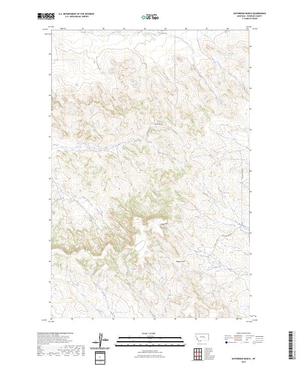 Guthridge Ranch, MT — USGS 7.5-minute topo (2024)