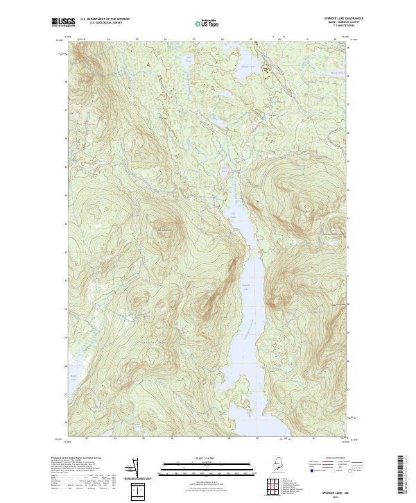 Spencer Lake, ME — USGS 7.5-minute topo (2024)