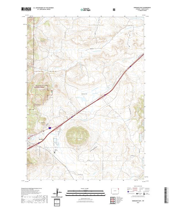 Sundance East, WY — USGS 7.5-minute topo (2021)