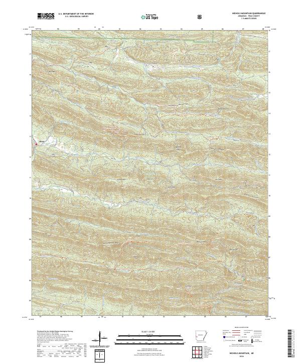 Nichols Mountain, AR — USGS 7.5-minute topo (2024)