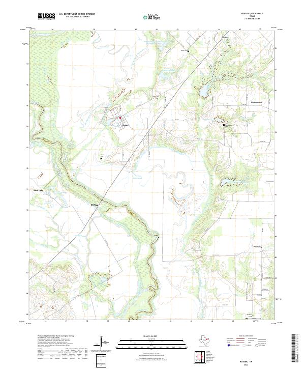 Rosser, TX — USGS 7.5-minute topo (2022)