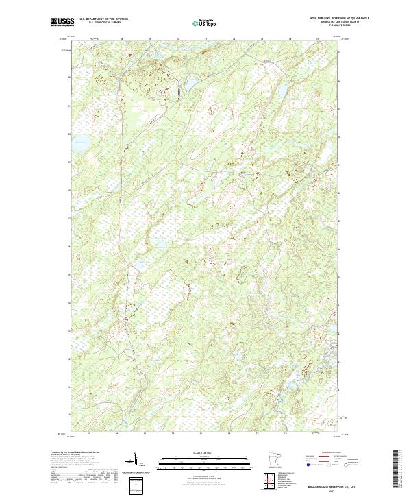 Boulder Lake Reservoir NE, MN — USGS 7.5-minute topo (2022)