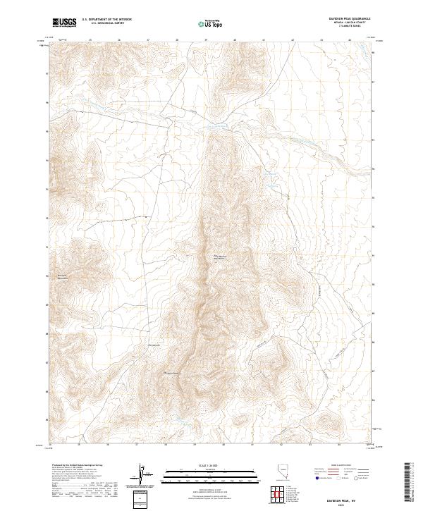 Davidson Peak, NV — USGS 7.5-minute topo (2021)
