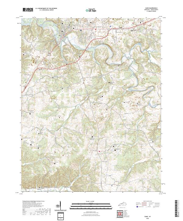 Cadiz, KY — USGS 7.5-minute topo (2022)