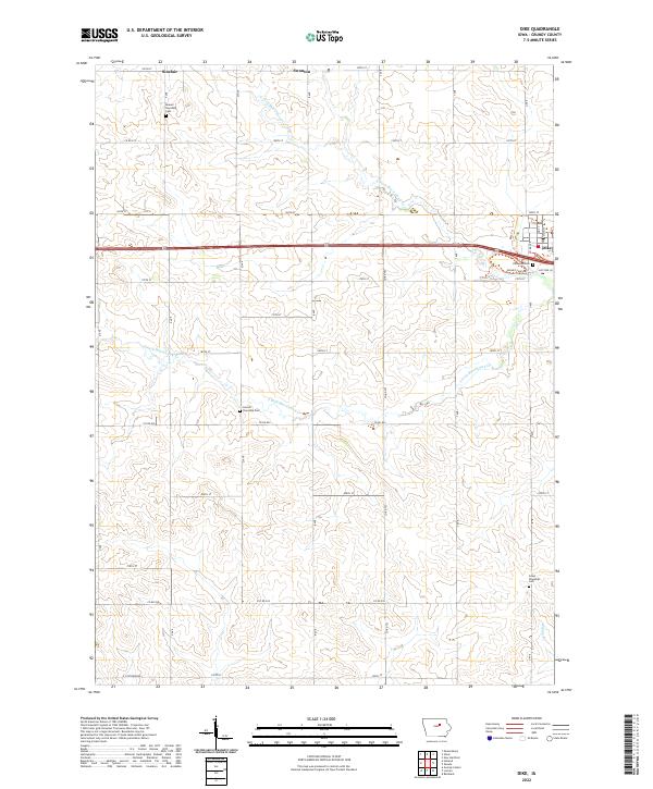 Dike, IA — USGS 7.5-minute topo (2022)