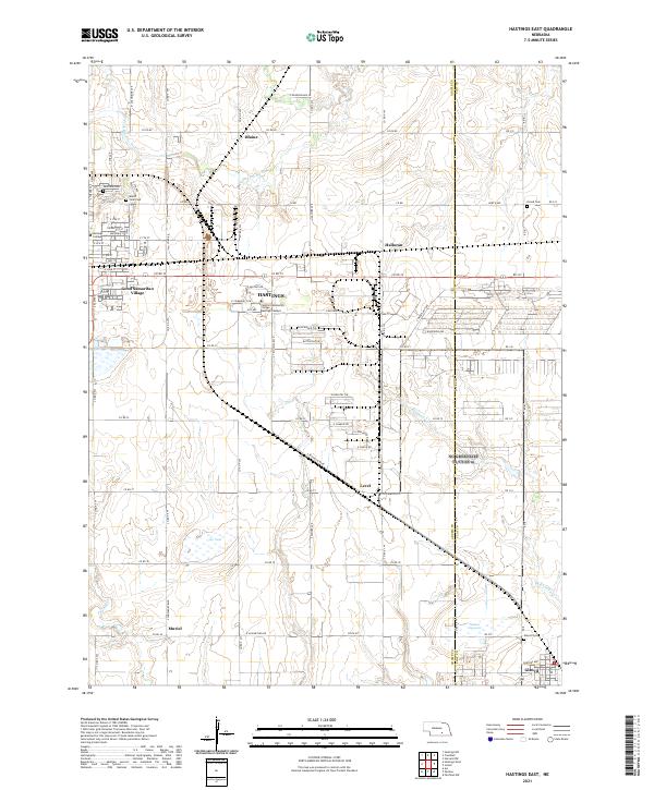 Hastings East, NE — USGS 7.5-minute topo (2021)