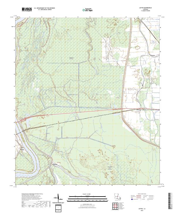 Lottie, LA — USGS 7.5-minute topo (2024)