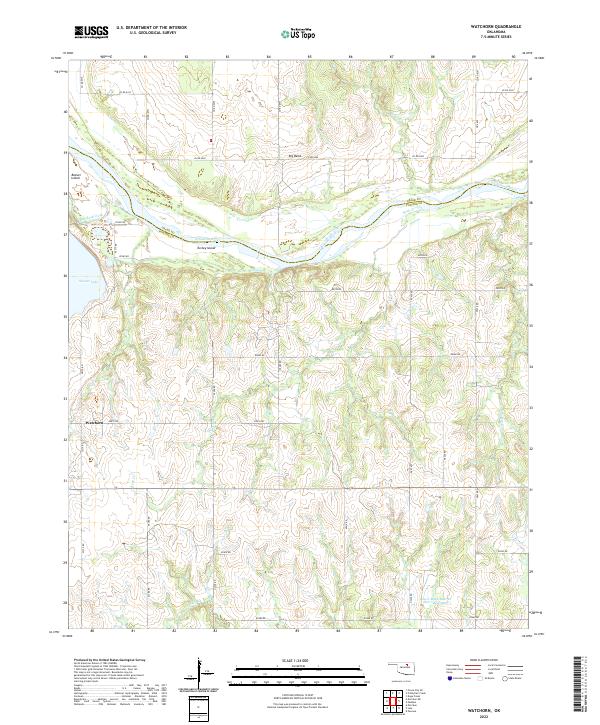 Watchorn, OK — USGS 7.5-minute topo (2022)