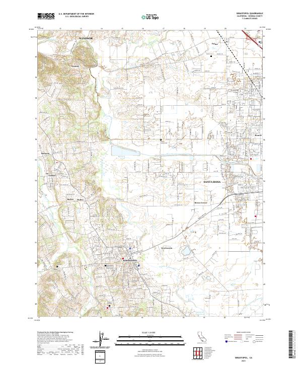 Sebastopol, CA — USGS 7.5-minute topo (2021)