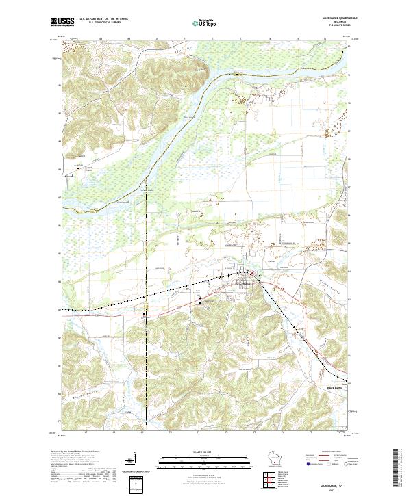 Mazomanie, WI — USGS 7.5-minute topo (2022)