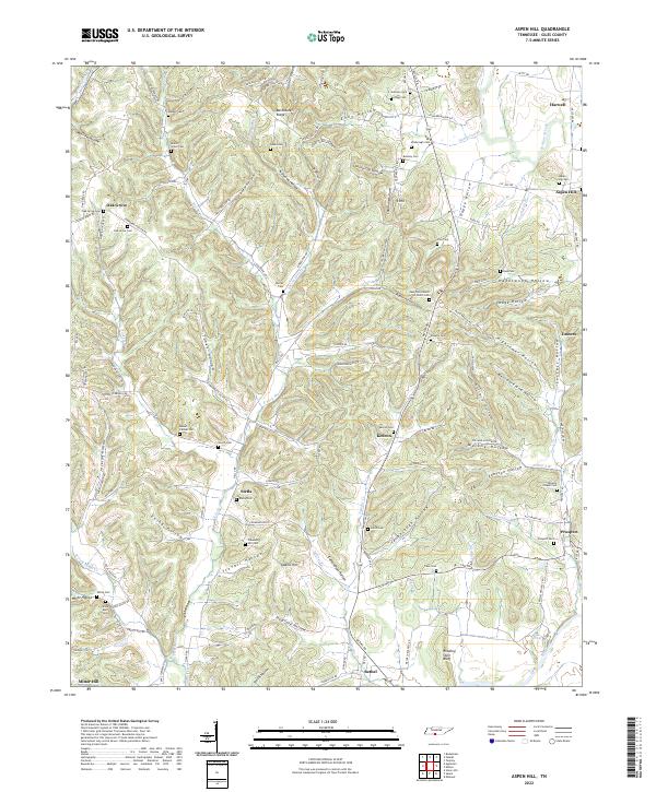 Aspen Hill, TN — USGS 7.5-minute topo (2022)