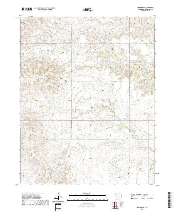 Tegarden SE, OK — USGS 7.5-minute topo (2022)