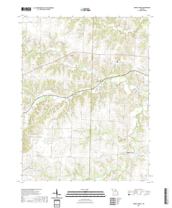 Middle Grove, MO — USGS 7.5-minute topo (2021)