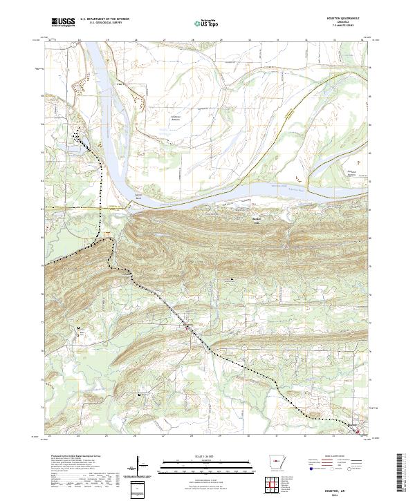 Houston, AR — USGS 7.5-minute topo (2024)