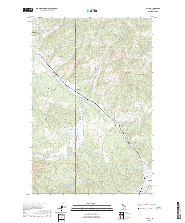Clarkia, ID — USGS 7.5-minute topo (2024)